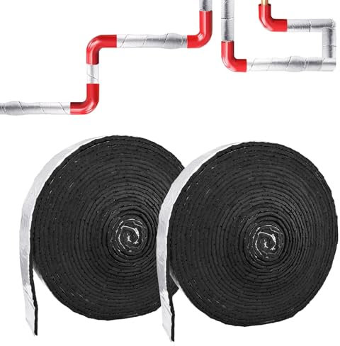 Lot de 2 rouleaux de ruban isolant avec mousse, isolation de tuyau, film d'isolation de tuyaux, ruban isolant avec mousse pour protection des tuyaux