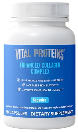 Vital Proteins® Enhanced Collagen Complex Capsules with BioCell Collagen® - Supports Skin Elasticity, Joint Health and Helps Reduce Fine Lines & Wrinkles (1) - 60 Count