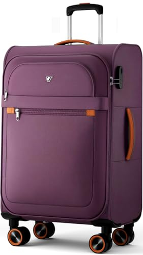 ABISTAB Weichschalenkoffer groß 78x48x30cm - Stoff Koffer Trolley - Leicht Reisekoffer mit 4 Rollen & Zahlenschloss, Handgepäck Koffer, 109 Liter, Rot