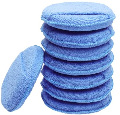 XRVRILE Set di 8 Panni Microfibra Auto, Tampone Lucidante con Tasca per le Dita, Polishing Sponge per Auto, Camion, Barche, Pulizia e Lucidatura Fine (5 Pollici/12,5 cm)