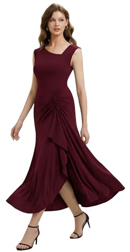 Ever-Pretty Vestido de Noche Chic Cuello Asimétrico Sin Mangas Punto Maxi Vestido de Sirena EE02673