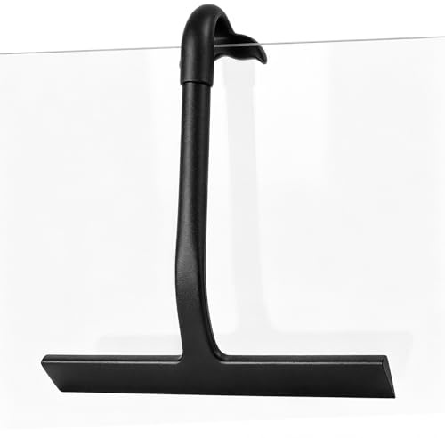Limpiacristales de Ducha de Silicona | Rasqueta Monoblock sin Juntas para Mamparas, Azulejos, Espejos y Ventanas | Diseño Elegante en Negro, 21 cm