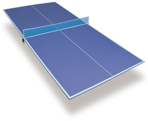 Bordtennisbord vikbart 244 x 122 cm – 12 mm MDF med UV-skydd, väderbeständig för inomhus och utomhus, platsbesparande vikbar – bordtennisbord för hem, trädgård och hobby – blå