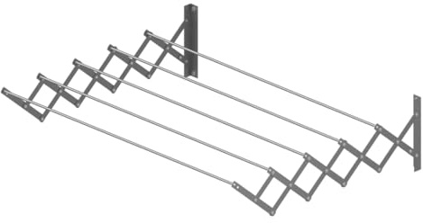 Cuncial - Tendedero Extensible de Pared 180cm | Fabricado en Aluminio de Alta Resistencia | Medidas: 180 x 23 x 71 cm | Tendedero de Ropa Plegable | Tendedero Exterior/Interior