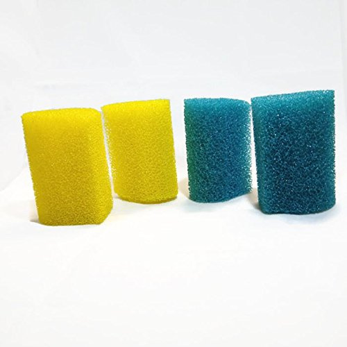Hidom Internal Aquarium Filter FOAM SPONGE Set For AP-1350F (2 x Yellow - 2 x Blue)