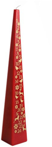 Carousel Home and Gifts Pyramid Countdown To Christmas Advent Candle 33cm ~ Red
