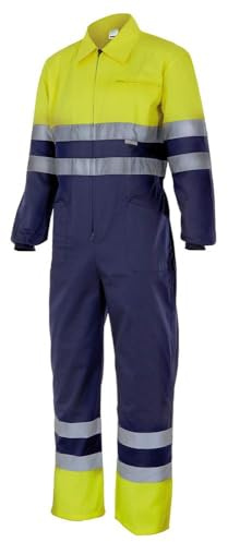 Velilla 151, Tvåfärgad jumpsuit Hög synlighet, färg Marinblå och Fluor gul, Storlek L