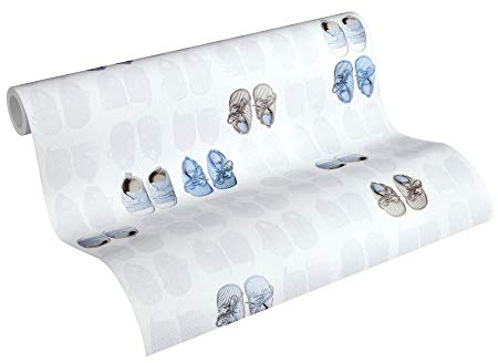 Kids Wallpaper Little Stars Non-Woven Wallpaper 10.05 m x 0.53 m Blue White Made in Germany by Livingwalls 358622 35862-2