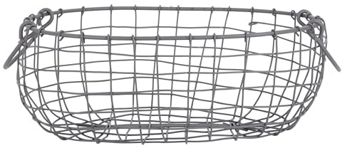 Esschert Design - Cestino ovale in filo metallico, L = 33,9 cm, decorazione da giardino