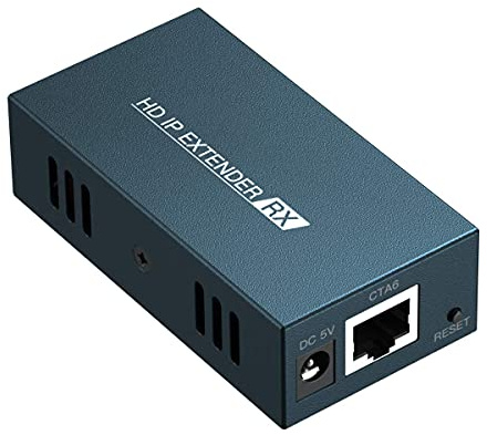 PWAYTEK HDMI Extender Receiver RX Only 500ft by Cat5e/6, Over IP/TCP One to Multiple Monitors by Ethernet Switch, Full HD 1080P@60Hz Video Extended