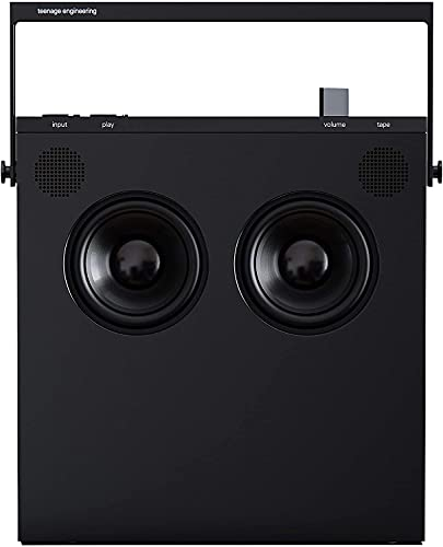 teenage engineering OB-4 Stereo-Lautsprecher, tragbar, Bluetooth, WLAN, FM-Radio, lang haltender Akku mit 40 Stunden Betriebszeit, schwarz