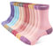 BUDERMMY Walking Socks Womens 6 Pairs Hiking Breathable Cushioned Socks Women Comfortable Anti Blister Casual Crew Socks Ladies Outdoor Multipack Performance Athletic Socks（multicolor 6pack 6-8）
