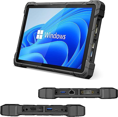 Tablette Résistante Industrielle-Tablette PC Robuste extérieur 10,1 Pouces Win 11 Pro, 8GO Ram128GO Rom N4120 Tablet étanche 1280*800, Batterie 8000mAh, GPS/SIM 4G LTE/HDMI/USB3.0/5G WiFi/BT5,0