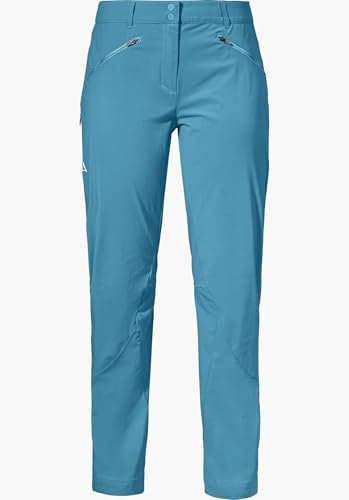 Schöffel Damen Pants Hestad L, robuste, schnell trocknende Outdoor Hose, Damen Hose mit bequemer Passform und vorgeformtem Knie; olympia, 38