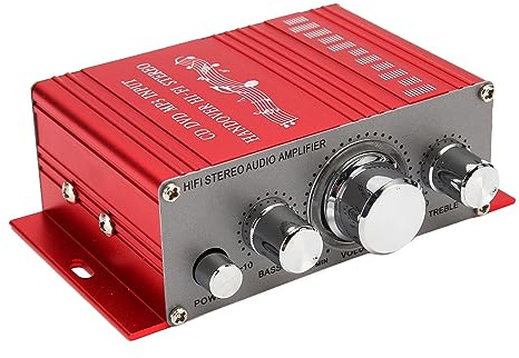 Hiraith Amplificador Estéreo de para Automóvil, Amplificador de Potencia para Automóvil 4 Campo de Sonido MP3 CD DVD Entrada DC 12V 4 Canales para Sistema de Sonido