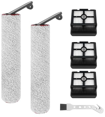 Jegehoyo Rullo spazzola di ricambio e filtro HEPA per Dreame H12 Pro, H12 Dual Accessori per aspirapolvere a secco e a umido senza fili, 2 spazzole a rullo + 3 filtri HEPA