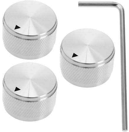 YINETTECH 3 stücke 25 X 15,5mm E-gitarrenknöpfe Potentiometer Potentiometerknöpfe 6mm Loch Mit Anzeige und Stellschraube Für Gitarre