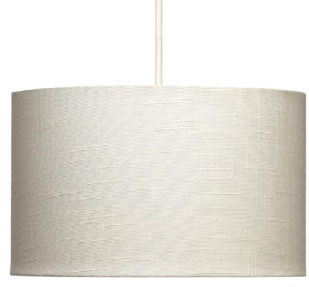 Britalia Cotton Cream Linen Vintage Easy Fit Round Drum Pendant Shade | White Hard Lined | 30cm Diameter (12 Inch) | None Electric | Pendants & Table Lamps | Fits All Lampholder Types E14 E27 B15 B22