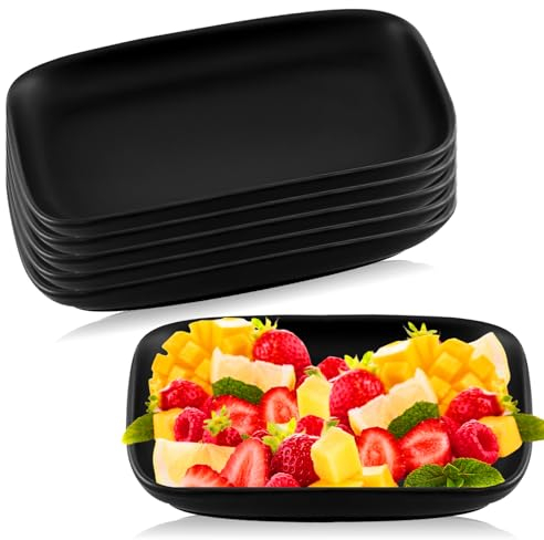 Platos para servir – Platos de postre, 15,5 x 9,1 cm, 6 unidades, para entrantes, sushi, postre, platos para servir, platos de desayuno, platos pequeños, platos de mezzzeteller para sushi, postres y