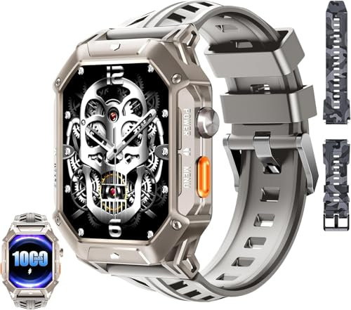 OUKITEL BT80 Smart Watch for Men, 1000 mAh Smart Watches with Step Counter 2.13 AMOLED Touch Screen Fitness Watch, Heart Rate Sleep Monitor, 100+ Sports Modes, IP68 Waterproof Smartwatch