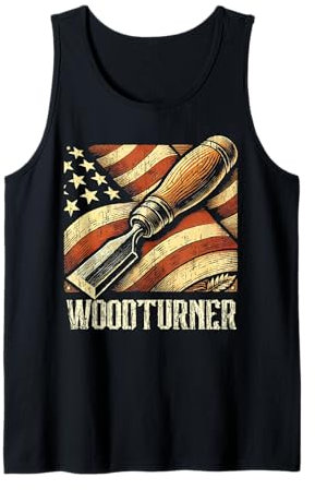 Tornio per legno Tornio per la lavorazione del legno con bandiera americana USA Canotta