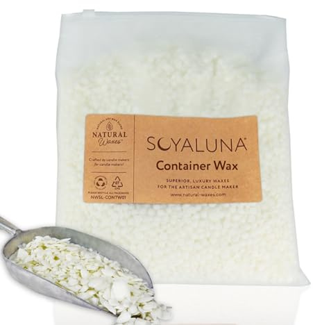 Soyaluna 0.8kg Soy Wax for Candle Making – Expert Candle Wax Blend for Container Candles. Smooth Finish, Clean Burn, Vegan Friendly.