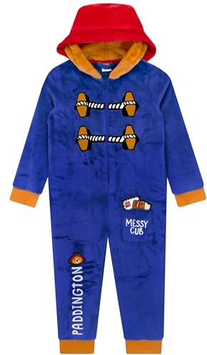 Paddington Bear Boys Onesie | Hooded Kids Onesie | Boys All In One Pyjamas | Blue 7-8 Years