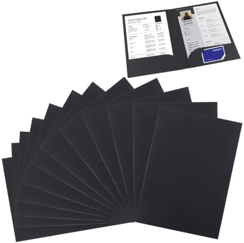 12 Stück Kraftpapier Dokumentenmappe Mappe A4 Präsentationsmappe mit 2 Fächern Tasche Aktenordner Organizer Aufbewahrungsmappe Bewerbungsmappen Papier Ordner Set für Büro Schule Business Zuhause