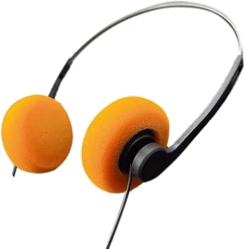 Orange Retro Over-Ear-hörlurar, vintage känslor hörlurar, retro lätta hörlurar, hi-fi stereo hörlurar, för de flesta mobiltelefoner uppspelning av pevices hörlurar och hörlurar