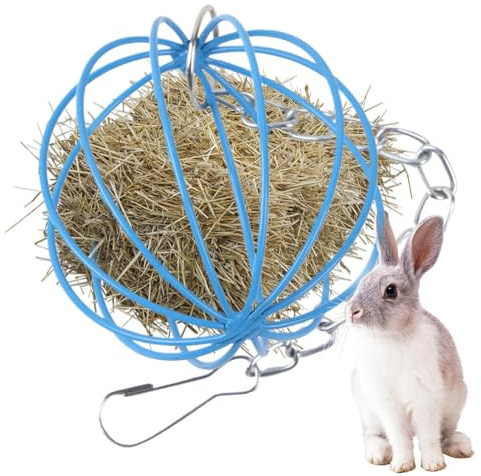 Hö dispenser för kanin | anti-avfall höfodertråg för kanin | Hängande gnagare leksak metall matare, burtillbehör för små djur chinchilla hamster