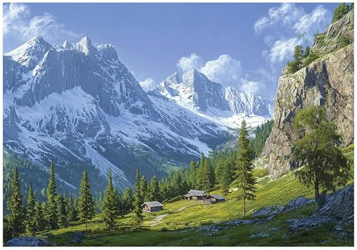 WallArena - Fotomural de vellon Montañas, Montañas, 350x250 cm - Fotomurales - Papeles pintados - para salon y dormitorio - Papel pintado de vellon mural de pared efecto 3D - incl, cola - Paisaje