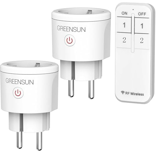 GreenSun Set di 2 prese radiocomandate con telecomando, portata 30 m, 3680 W