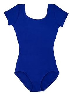 Capezio girls Classic Short Sleeve Leotard Jumpsuit, Royal, 8 6 US