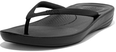 FitFlop Womens iQushion Rubber Flip-Flops with Contoured Footbed for Walking, Lightweight Ergonomic