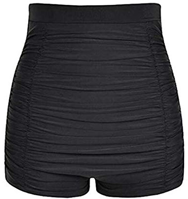 Viloree Bas de Maillots de Bain Taille Haute Short de Bain Bikinis Culotte Amincissant Femme Noir L