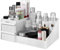 Organizador de Maquillaje con Gavetas, Escritorio Cajón De Tipo Caja de Almacenamiento de Cosméticos para Joyería Accesorios, Vitrina Sobre Encimera para Baño Tocadores Blanco