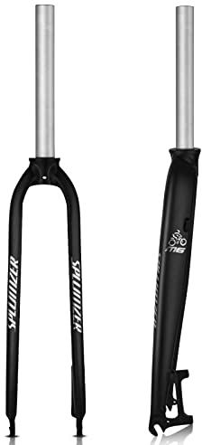 ZTZ 1-1/8 26/27.5/29 Aluminum Alloy Rigid Disc Brake MTB Fork, 28.6mm Threadless Straight Tube Superlight Mountain Bike Front Forks (Black, 27.5inch)