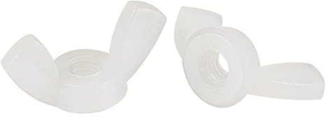 sourcing map M3 Ala Tuercas Nylon Mariposa Tuerca Mano Giro Apretar Sujetadores Blanco 10 Piezas