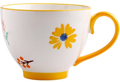 Muggar Kaffe Storskapacitet Kaffe Keramisk Vattenkupa Hushållsavbrott Mjölk Kopp Frukost Cup 15. 2oz (Röd gul orange) Kaffekopp (Color : B)