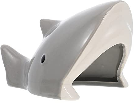 Hamsters Cave Cage Living Tub Place Rat Dwarf Gerbil House Adornment Chinchilla Cartoon Hideaway Hideout Animal Shark Grey Gerbils Hiding Hamster for Supplies Animal-Shaped