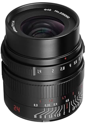 7artisans 24mm F1.4 Objektiv APS-C Humanities-Objektiv mit großer Apertur für spiegellose Kameras für M43 Mount Cameras EPM1 EPL2 E-P1 E-M1 E-M5 E-M10IIl Pen-F G7 GH4 GH5 and More.