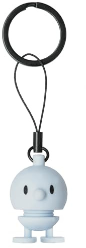 Hoptimist Schlüsselanhänger, Glücksbringer & Schlüsselring mit Bumble Silikon, Tolles Geschenk für Frauen und Männer, Höhe 3 cm, Blau