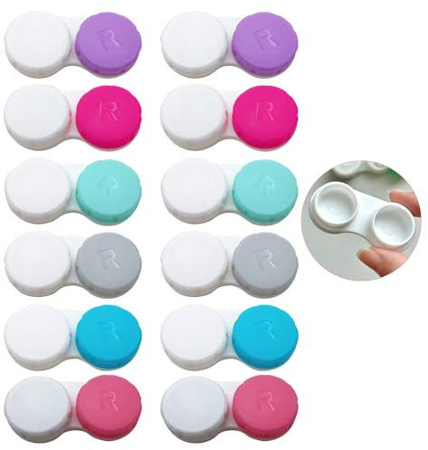 Yurleer Contact Lens Cases 12 Pack. One Year Supply. Protect Your Eyes by Changing Your Contact Lens Case Monthly