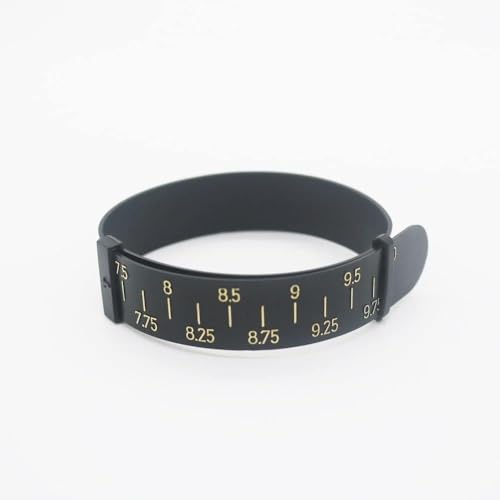Jauge de bracelet noir - Outil de mesure de poignet - Outil de mesure en plastique pour bracelets de taille de bijoux, mandrins et accessoires - 15 à 25 cm