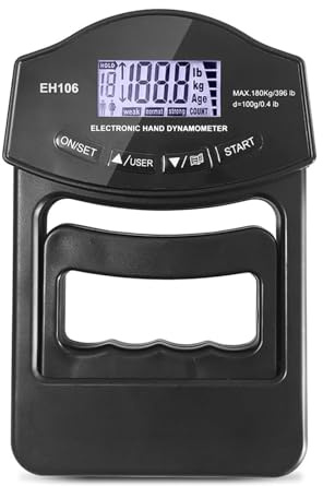 396lb/180kg Hand Dynamometer Hand Force Meter Grip Strengthener Grip Training Gauge for Sport School Home Use Dynamometer