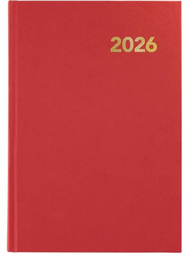 Grafoplas - Agenda 2026 Día por Página 2026 Bretaña, Roja, 14,5x21cm, Español, Tapa Dura y Punto de Lectura, 288 Páginas, Papel Blanco 70g Certificado FSC, Incluye Planning y Calendario 3 años
