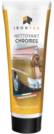 Rénovateur Chrome Moto Voiture Tube 200g - IRONTEK | IT312 | Polish Désoxydant | Polit Pot Échappement Jantes | Protection Anti-Corrosion & Anti-Oxydation | Effet Miroir Durable
