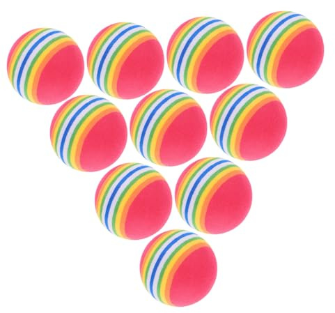 Toyvian 10piezas Juguete Pelota Arcoíris de Eva Flotante para Mascotas Gatitos Gatos Snack Juguete de Entrenamiento para Masticar Color Aleatorio