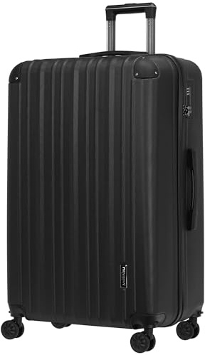 NEVERA® Estra Lightweight 4 Dual Spinner Wheels ABS Hard Shell Luggage Suitcase Travel Bag Built in TSA Lock (Black, X Large - 32)