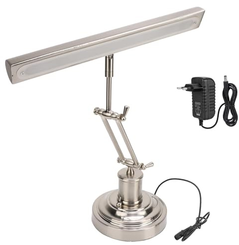 OKOVO Lampe de piano rétro multifonctionnelle à gradation tactile, protection des yeux, double bras de lampe, lampe de bureau LED pour lecture, piano de chevet